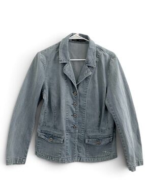 VINTAGE BLUE WILLI'S DENIM JEAN JACKET CLASSIC FIT Y2K BOHO THRIFT WESTERN MED